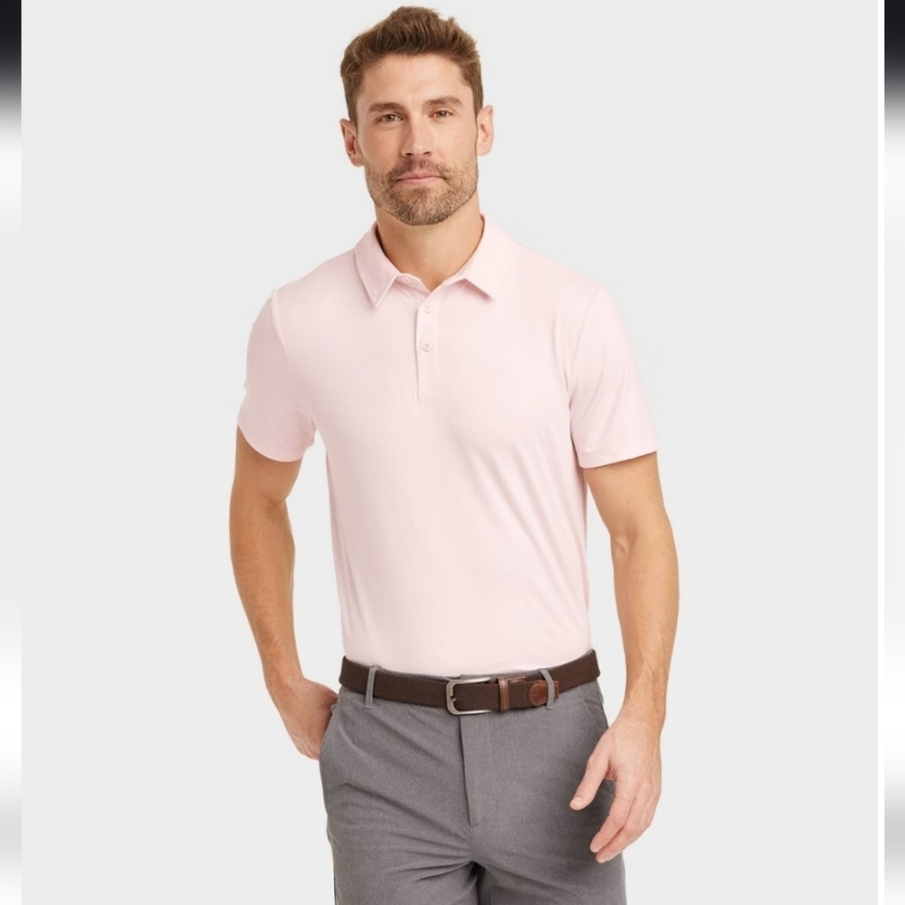 Men's Light Pink Jersey Polo - All in Motion - Size XXL